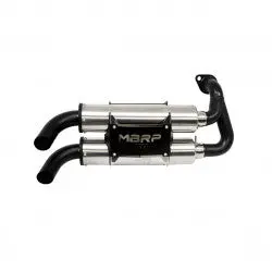 Dual Stacked Slip On System W/ Performance Muffler Blk Tip 1
