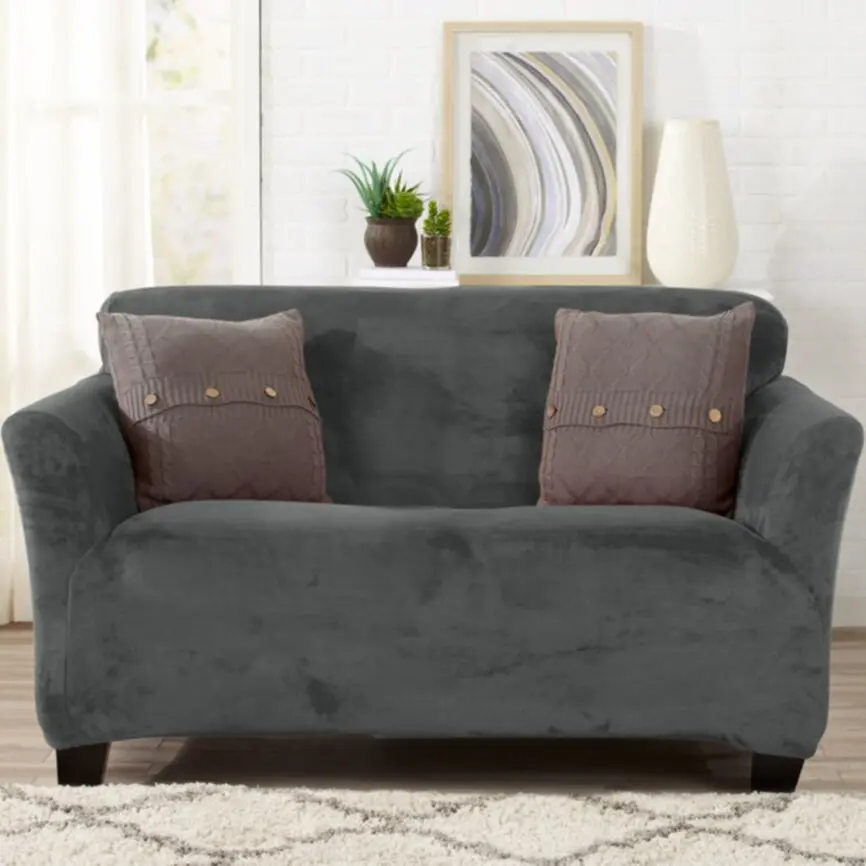 Cannon Velvet Plush Sofa Stretch Cover 1
