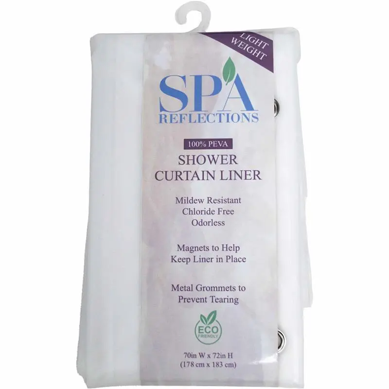 Spa Reflections Light Shower Curtain Liner 70" X 72" 1