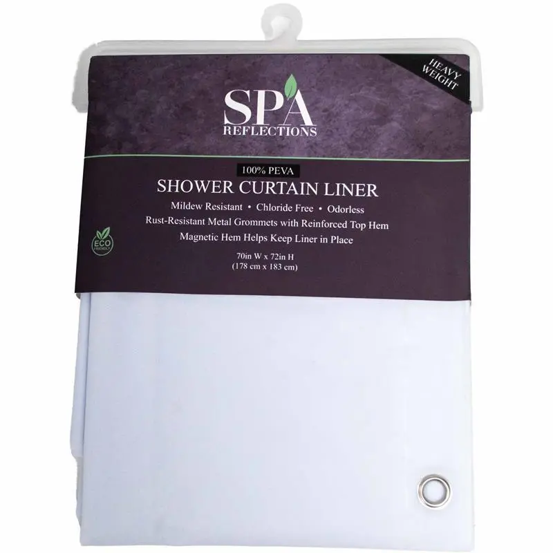 Spa Reflections Heavy Shower Curtain Liner 70" X 72" 1