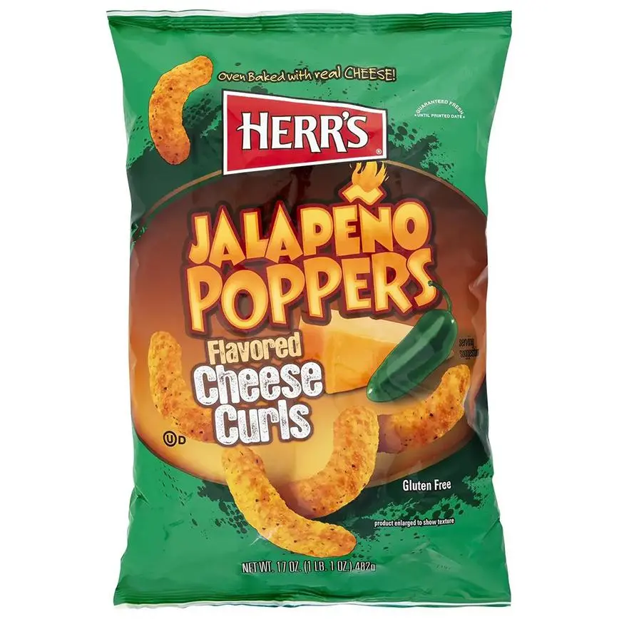 Herr's Jalapeno Poppers Flavored Cheese Curls 17 Oz. 1