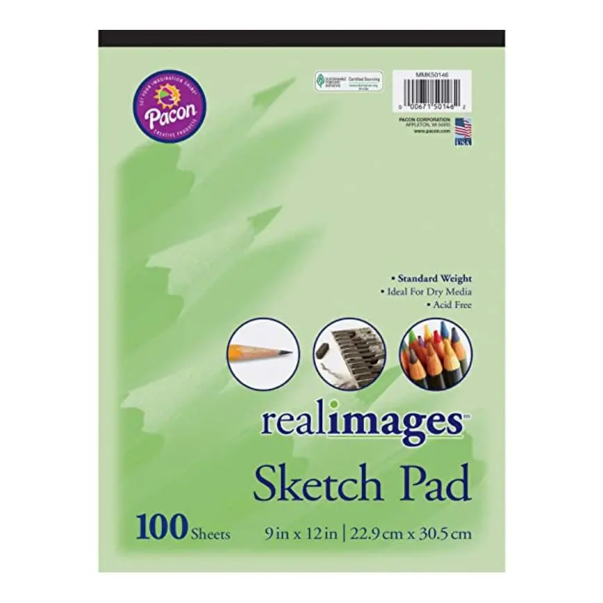 Realimages 100 Sheet Sketch Pad  9" X 12" 1