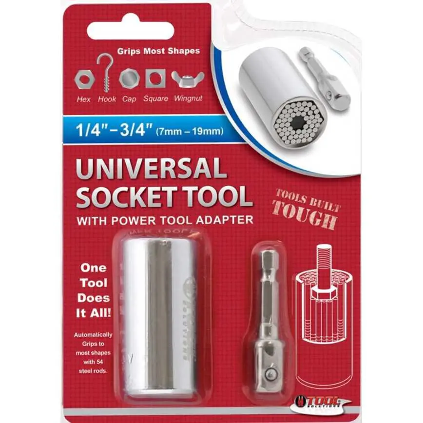 Universal Socket Tool With Power Tool Adapter 1/4"-3/4" 1