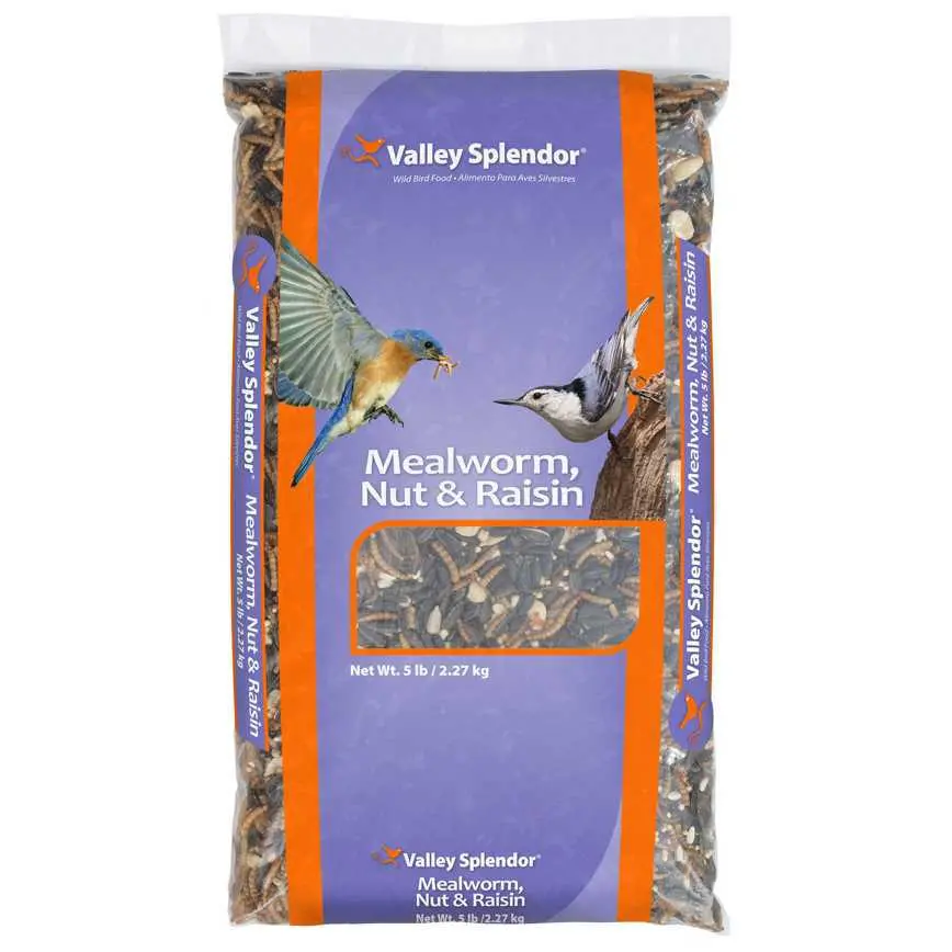 Valley Splendor Mealworm, Nut & Raisin Birdseed 5 Lb. Bag 1