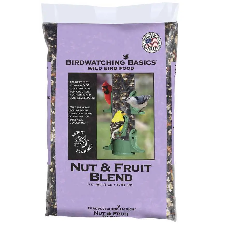 Birdwatching Basics Wild Bird Food Nut & Fruit Blend 4 Lb. 1