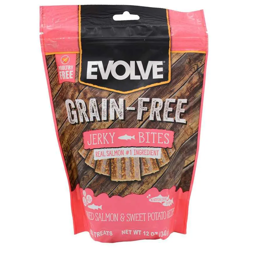Evolve Grain-Free Jerky Bites Deboned Salmon & Sweet Potato Recipe 12 Oz. 1
