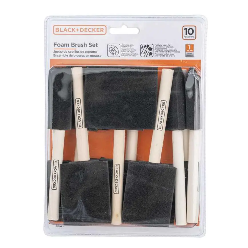 Black+Decker Foam Brush Set 10 Pc. 1