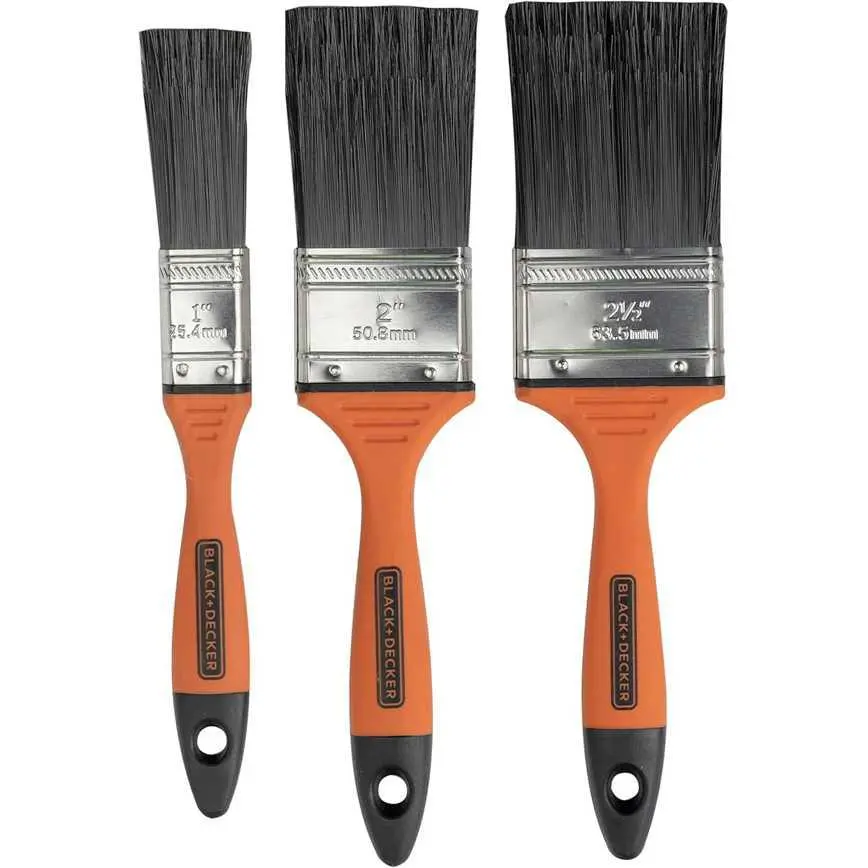 Black+Decker Flat Paint Brush Set 3 Pk. 1