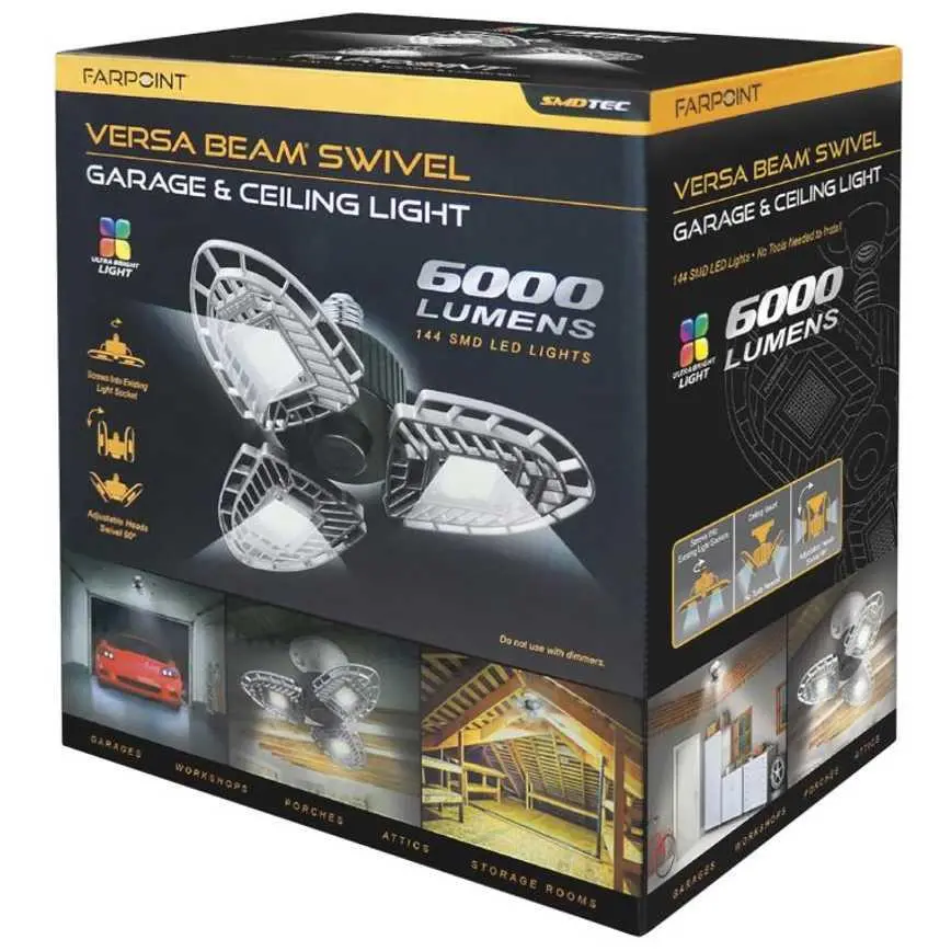 Farpoint Beam Swivel Garage Light 6,000 Lumens 1