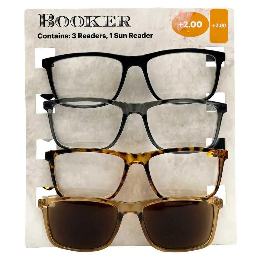 Booker Reading Glasses 4 Pk. +2.00 Magnification 1