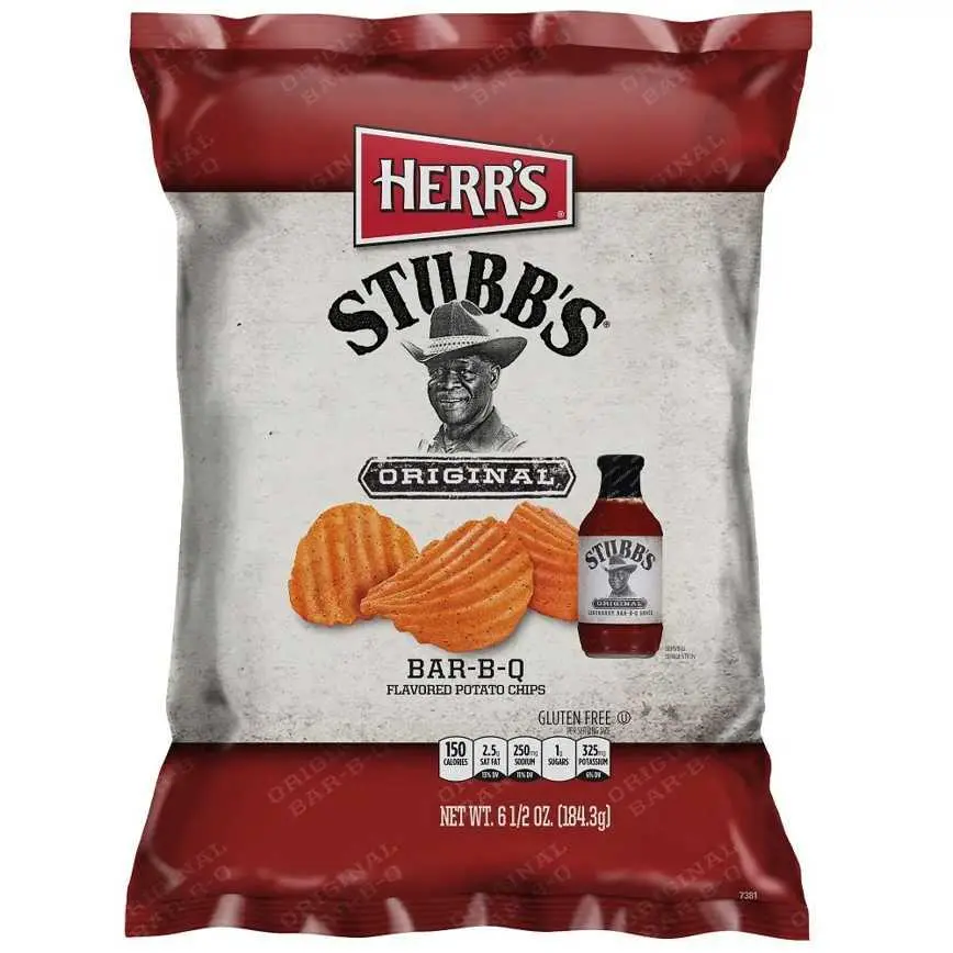 Herr's Stubb's Original Bar-B-Q Flavored Potato Chips 6.5 Oz. 1