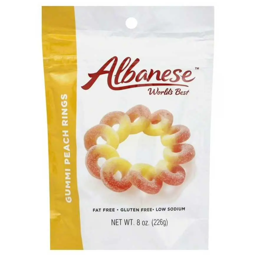 Albanese Gummi Peach Rings 8 Oz. 1