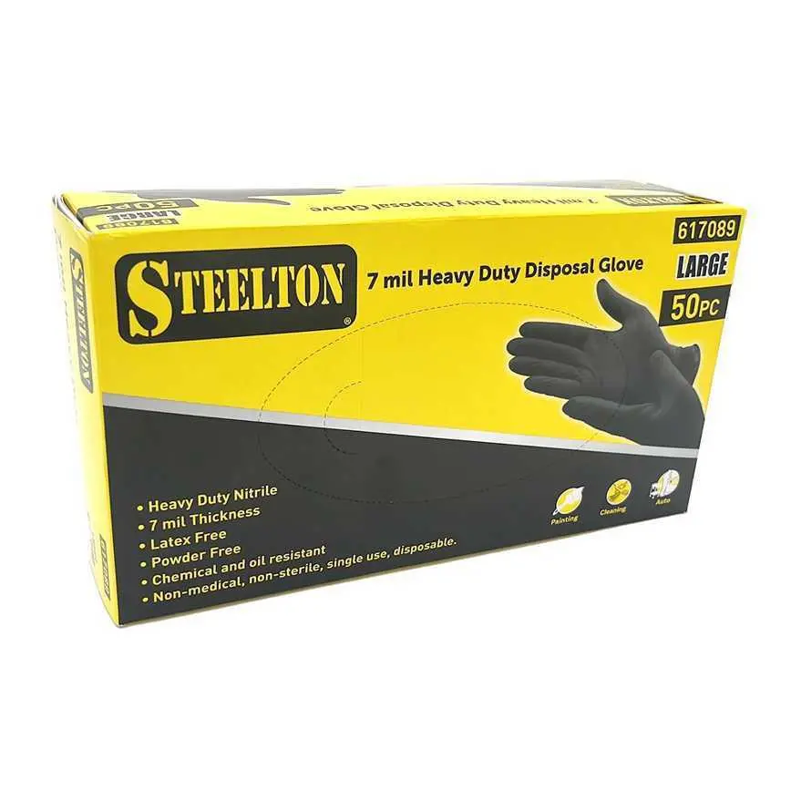 Steelton 7 Mil. Heavy Duty Disposal Gloves Large 50 Ct. 1