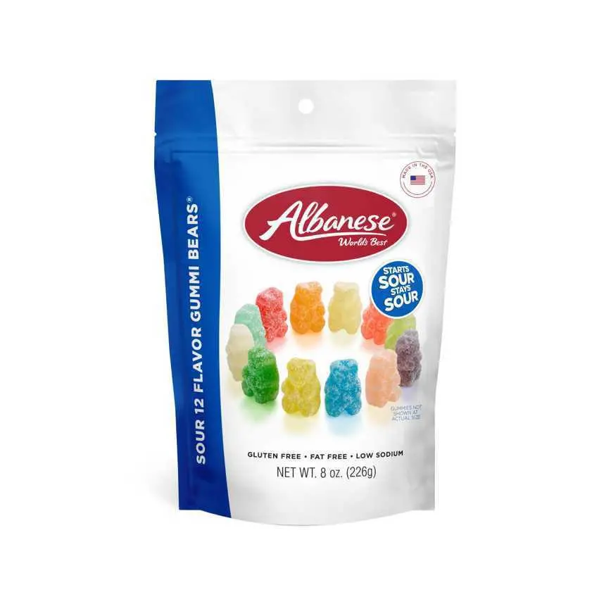 Albanese Sour 12 Flavor Gummi Bears 8 Oz. 1