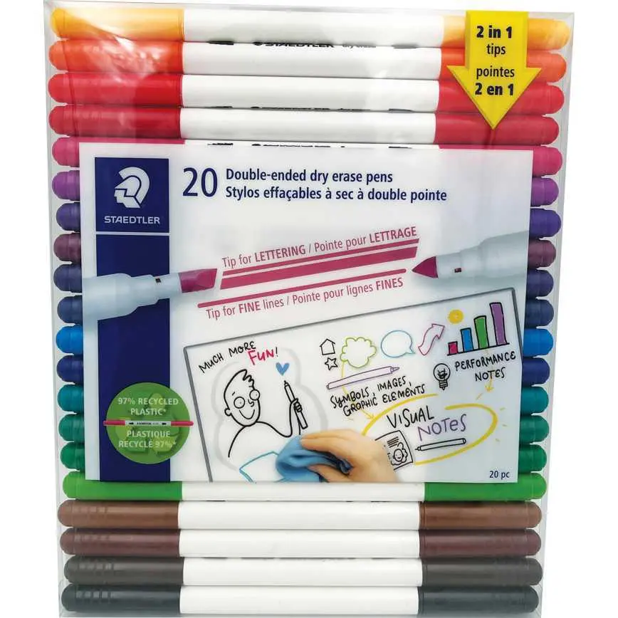 Staedtler Double-Ended Dry Erase Pens 20 Ct. 1