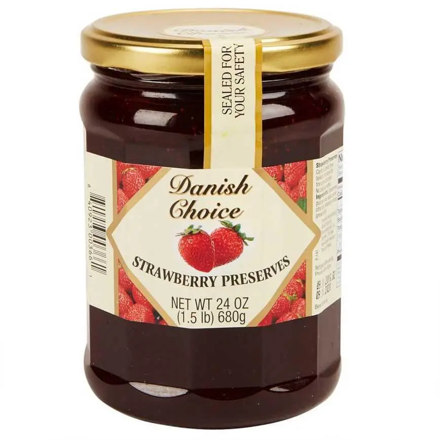 Danish Choice Strawberry Preserves 24 Oz. 1