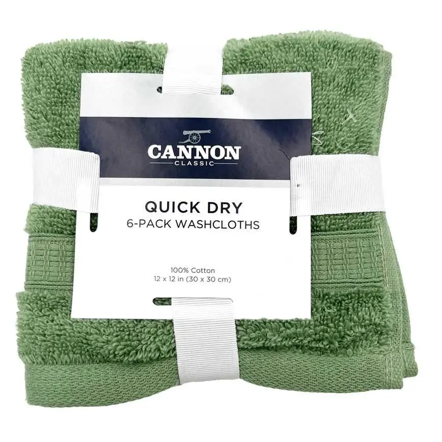 Cannon Quick Dry Washcloths Set 6 Pk. 1