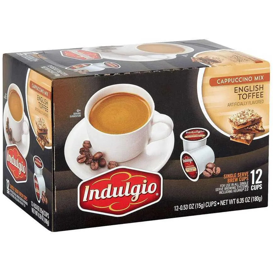 Indulgio Cappuccino Mix English Toffee 12 Ct. 1