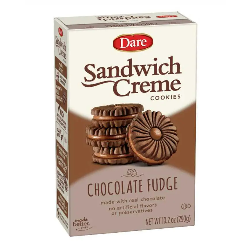 Dare Sandwich Creme Cookies Chocolate Fudge 10.2 Oz. 1