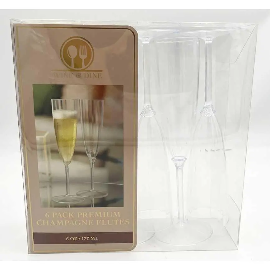 Plastic Champagne Flutes 6 Pk. 1
