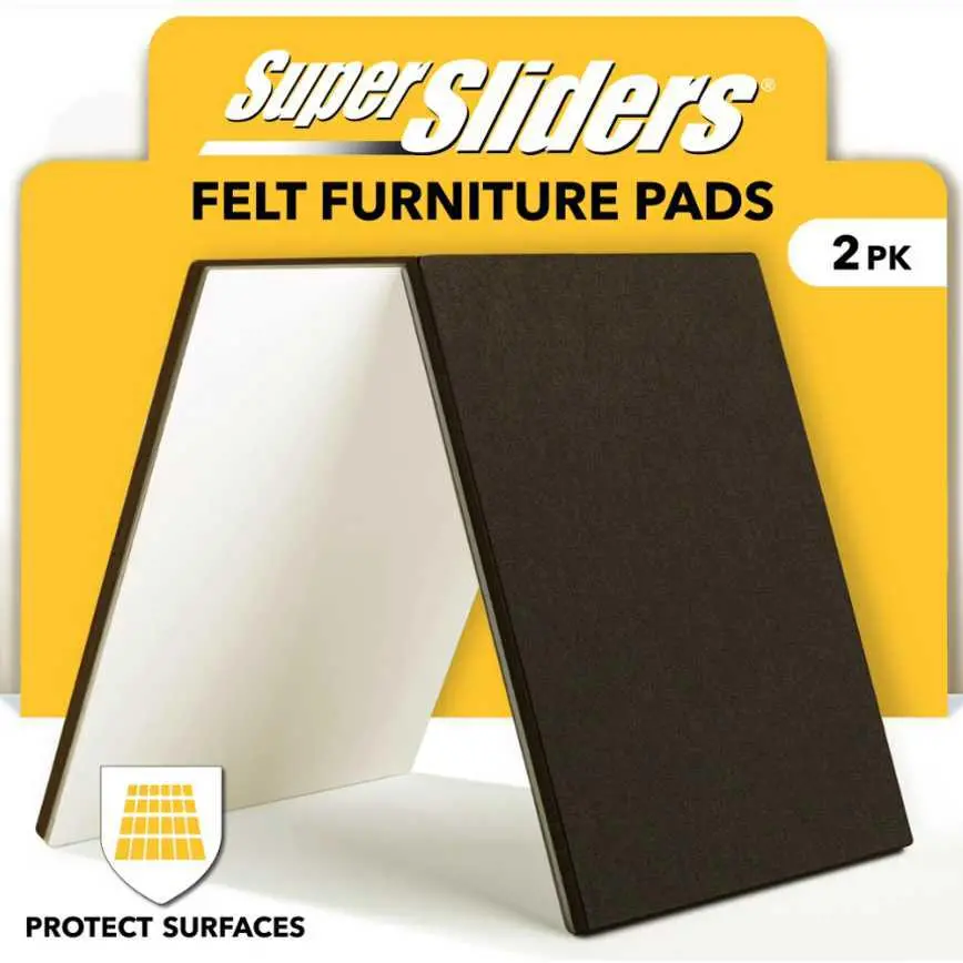 Super Sliders Square Felt Furniture Pads 2 Pc. 3.5" X 6" 1