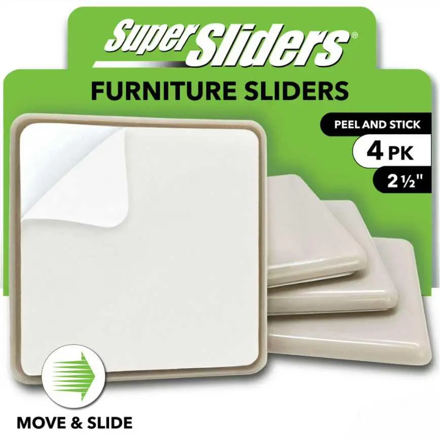 Super Sliders Square Self Stick Furniture Sliders 4 Pc. 2.5" 1