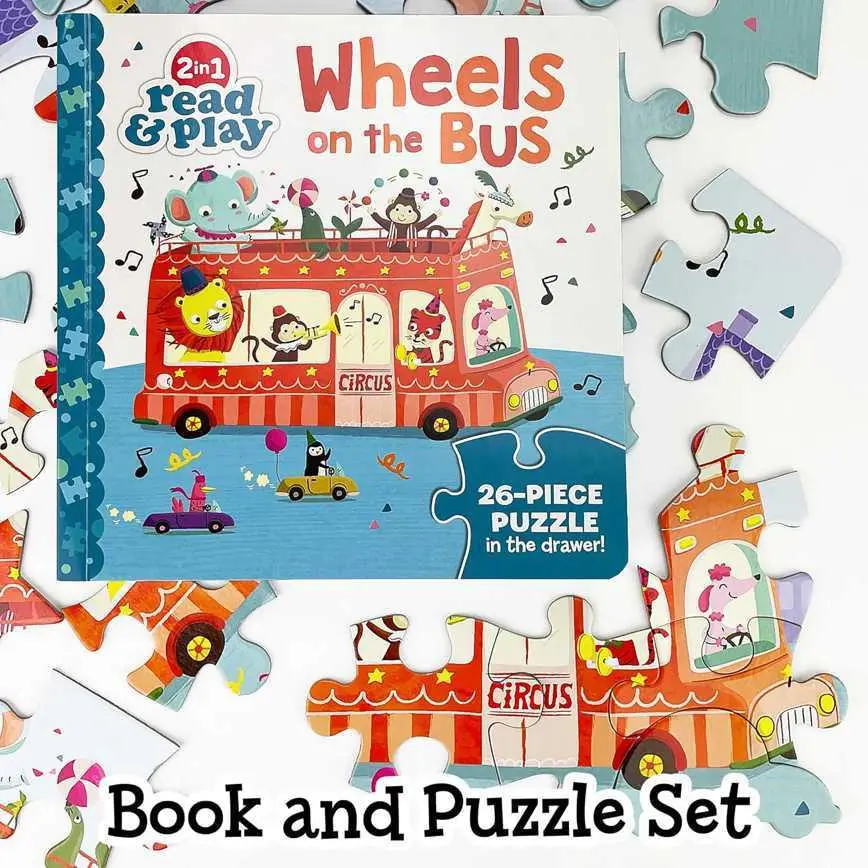 Wheels On The Bus Book & Puzzle Set 1