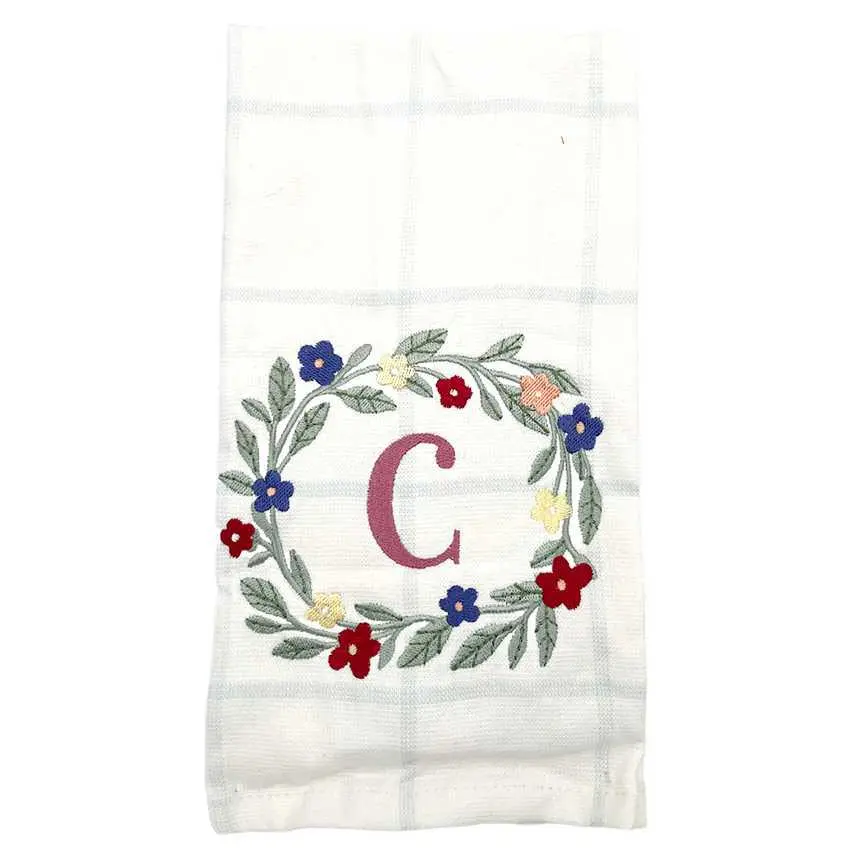 Embroidered Monogram Kitchen Towel 2
