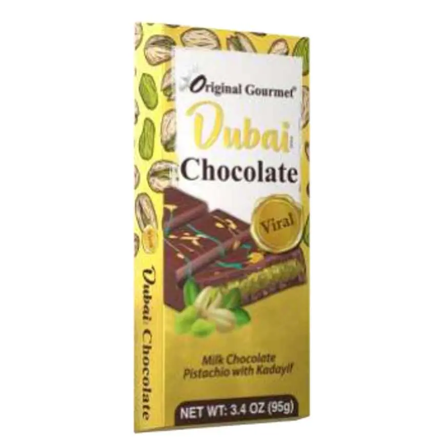 Original Gourmet Dubai Chocolate Bar 3.35 Oz. 1