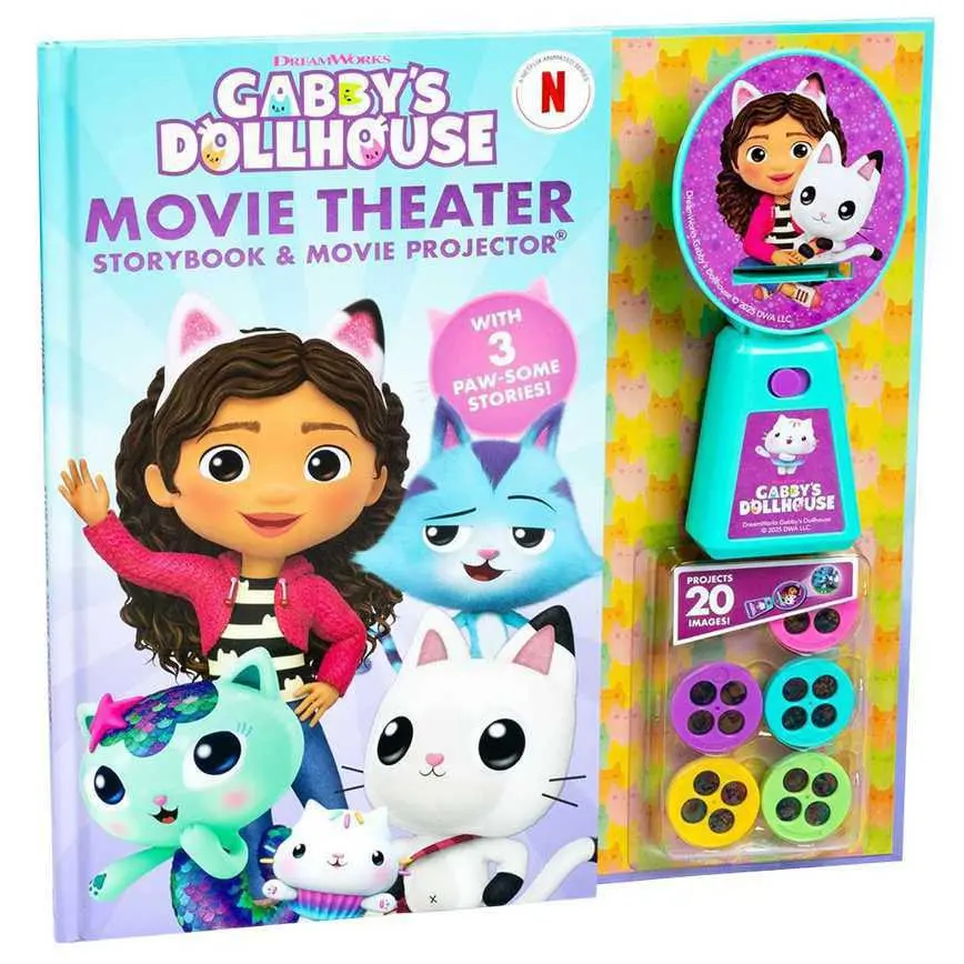 Gabby’S Dollhouse Movie Theater Storybook & Movie Projector 1