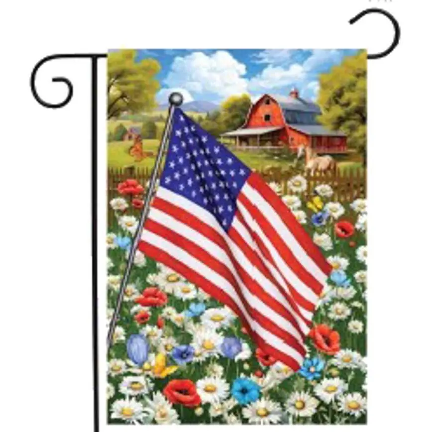Patriotic Garden Flags 12" X 18" 1