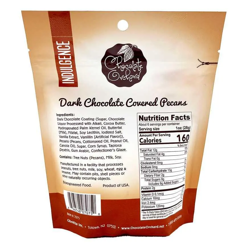Chocolate Orchard Dark Chocolate Covered Pecans 6 Oz. 2