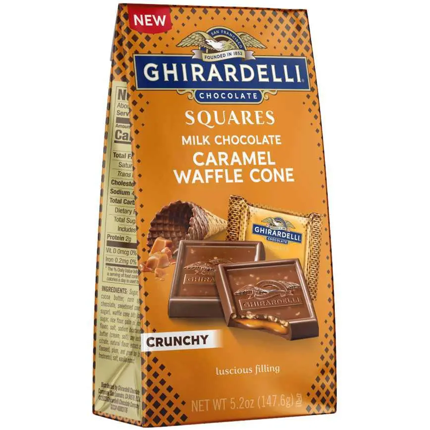 Ghirardelli Chocolate Squares Milk Chocolate Caramel Waffle Cone 5.2 Oz. 1