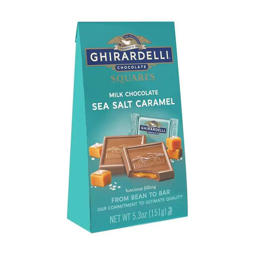 Ghirardelli Chocolate Squares Milk Chocolate Sea Salt Caramel 5.3 Oz. 1