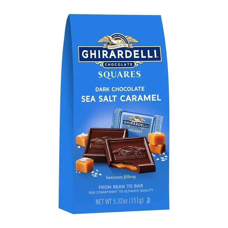 Ghirardelli Chocolate Squares Dark Chocolate Sea Salt Caramel 5.32 Oz. 1
