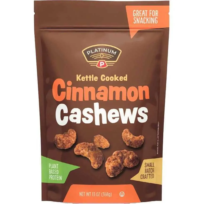 Platinum Flavored Cashews Cinnamon 13 Oz. 1