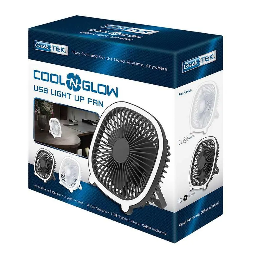 Geek Tek Cool N' Glow Light-Up Fan 1