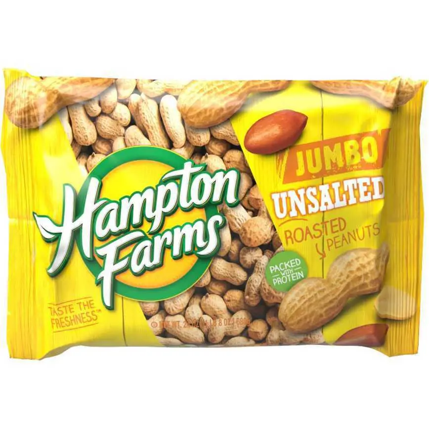 Hampton Farms Unsalted Roasted Peanuts Jumbo 18 Oz. 1