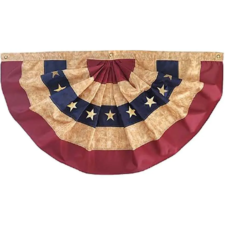 Patriotic Flag Bunting Tea Stained 36” 1