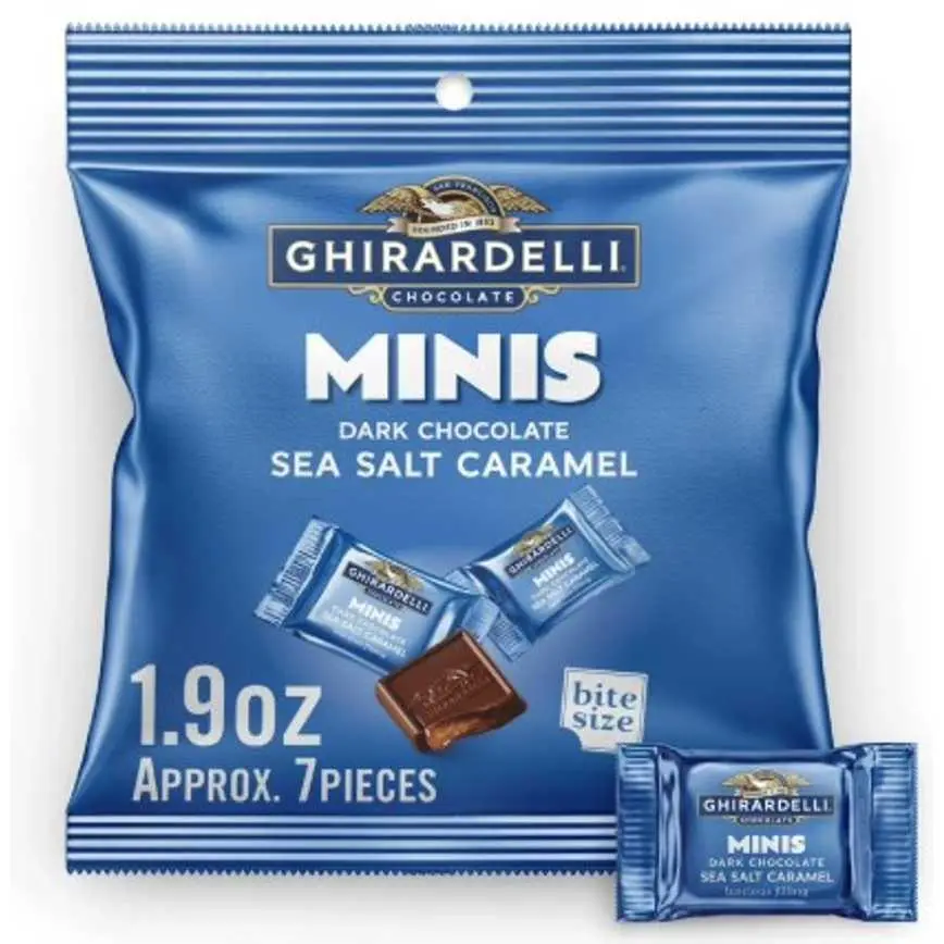 Ghirardelli Minis Dark Chocolate Sea Salt Caramel 1.9 Oz. 1