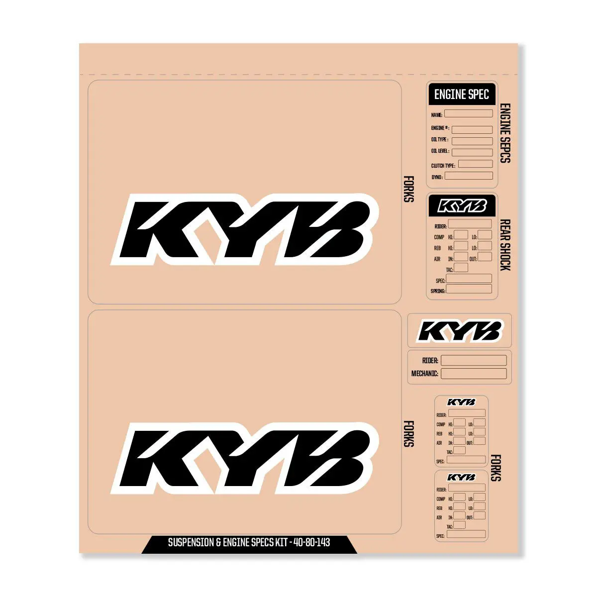 Kyb Decal Kit Black Kyb Fork/Shock/Eng Spec 1