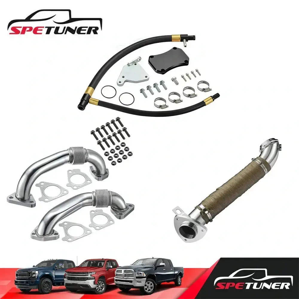 Egr Delete+Downpipe+Uppipe For L5p Lml Lmm Lbz Lly 2004.5+ 6.6L Duramax Diesel 4