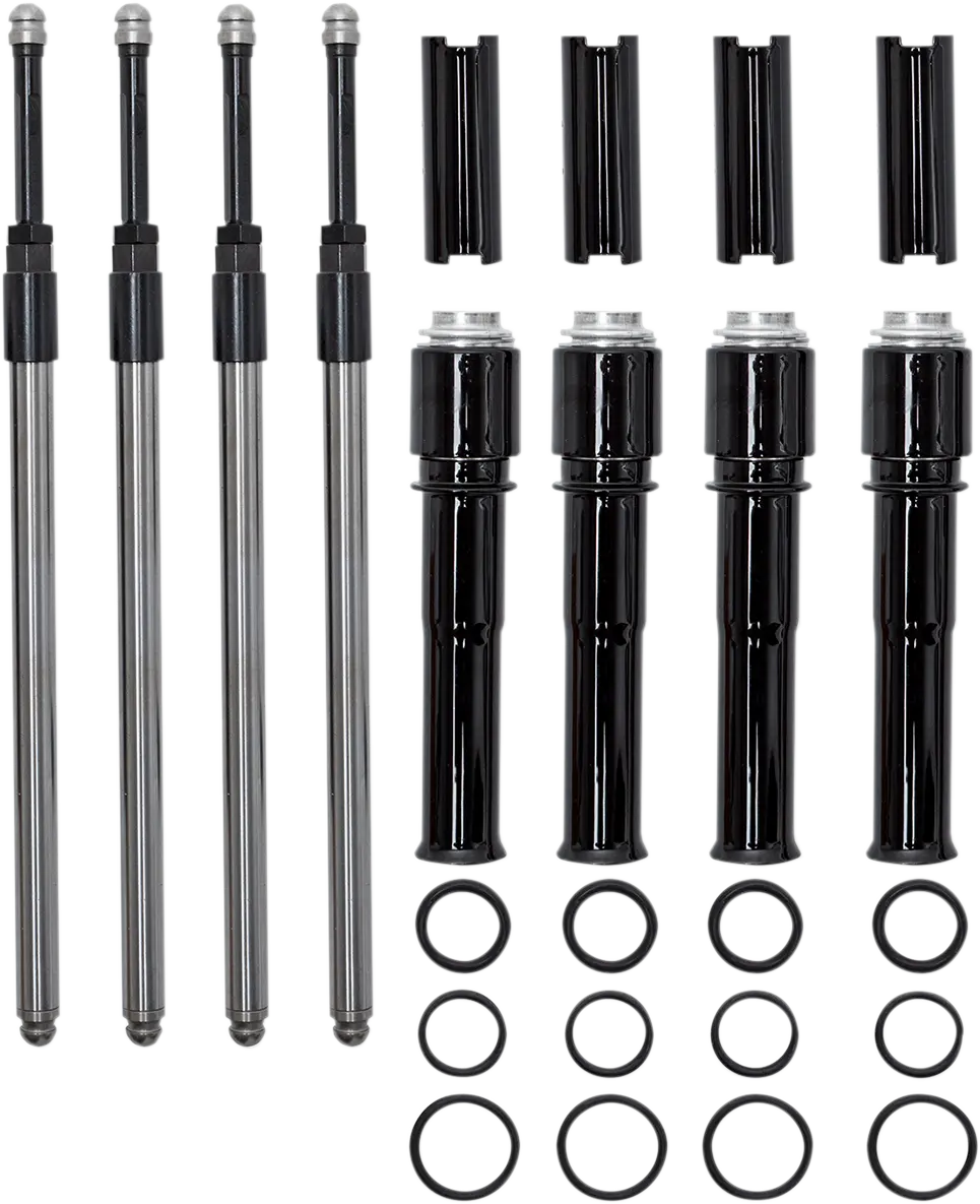 S&S Cycle Quickee Pushrod Kit With Gloss Black Covers - M8 930-0137 1