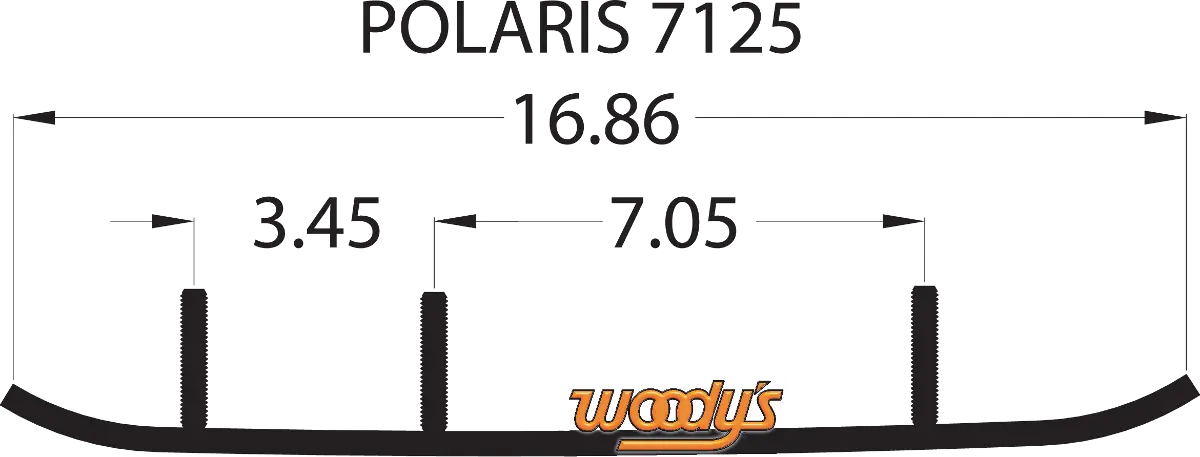 Woody's Wear Bar - Trail Blazer Iv™ Flat-Top® - 6" - 60° - Polaris Tpi4-7125 1