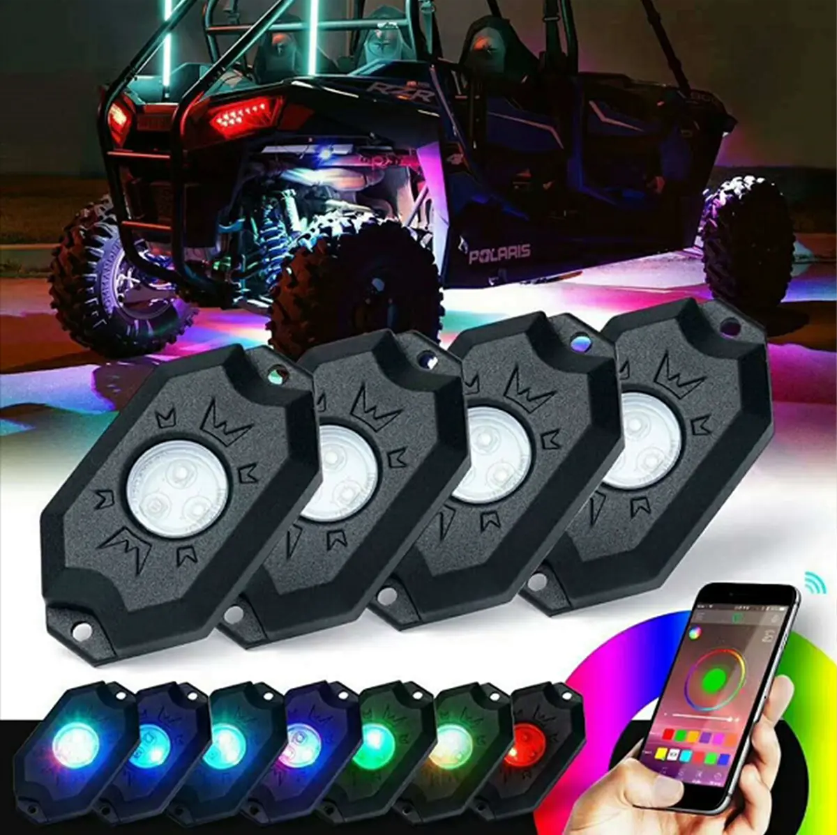 Brite-Lites Led Rock Light Kit - Rgb And Bluetooth 3