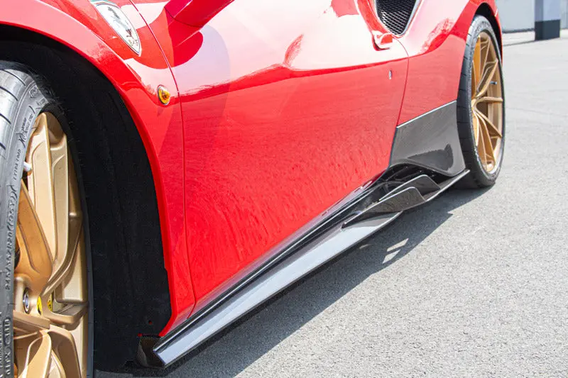 Capristo Carbon Fiber Side Skirts (With Wings) - Ferrari 488/ F8 1