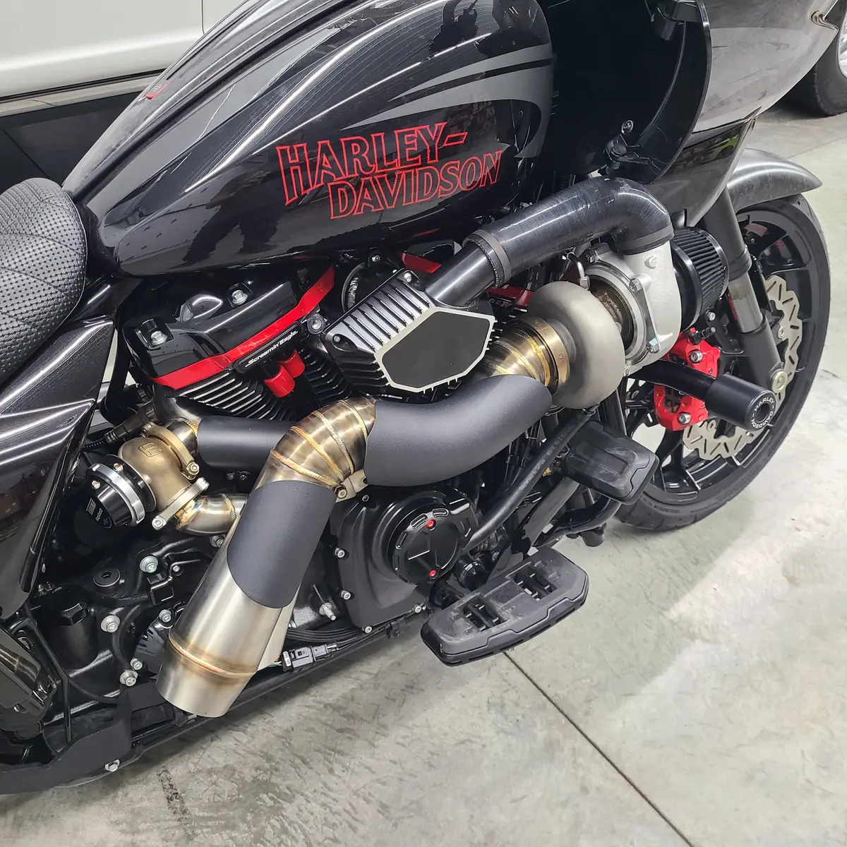 Harley M8 Touring Turbo Kit Pie Cut Exhaust Pipe - Upgrade Only 1