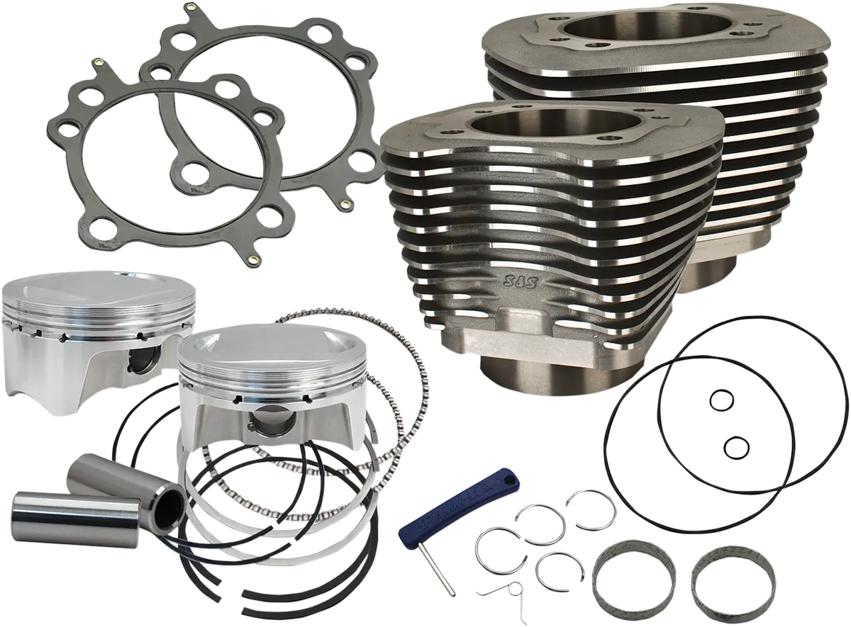 S&S Cycle 107" Big Bore Cylinder Kit - Wrinkle Black - Twin Cam 910-0500 1