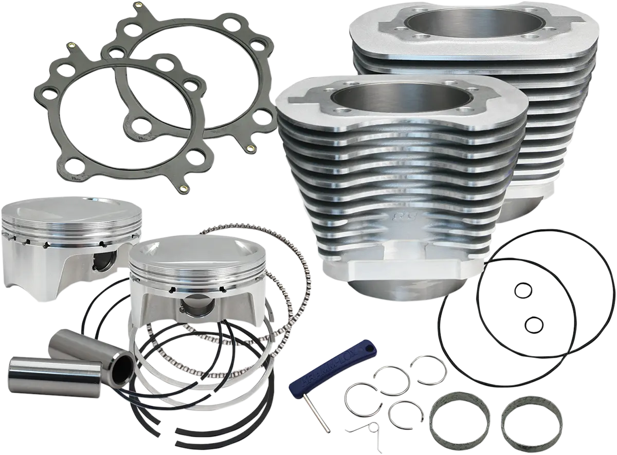 S&S Cycle 98" Big Bore Cylinder Kit - Silver - Twin Cam 910-0482 1