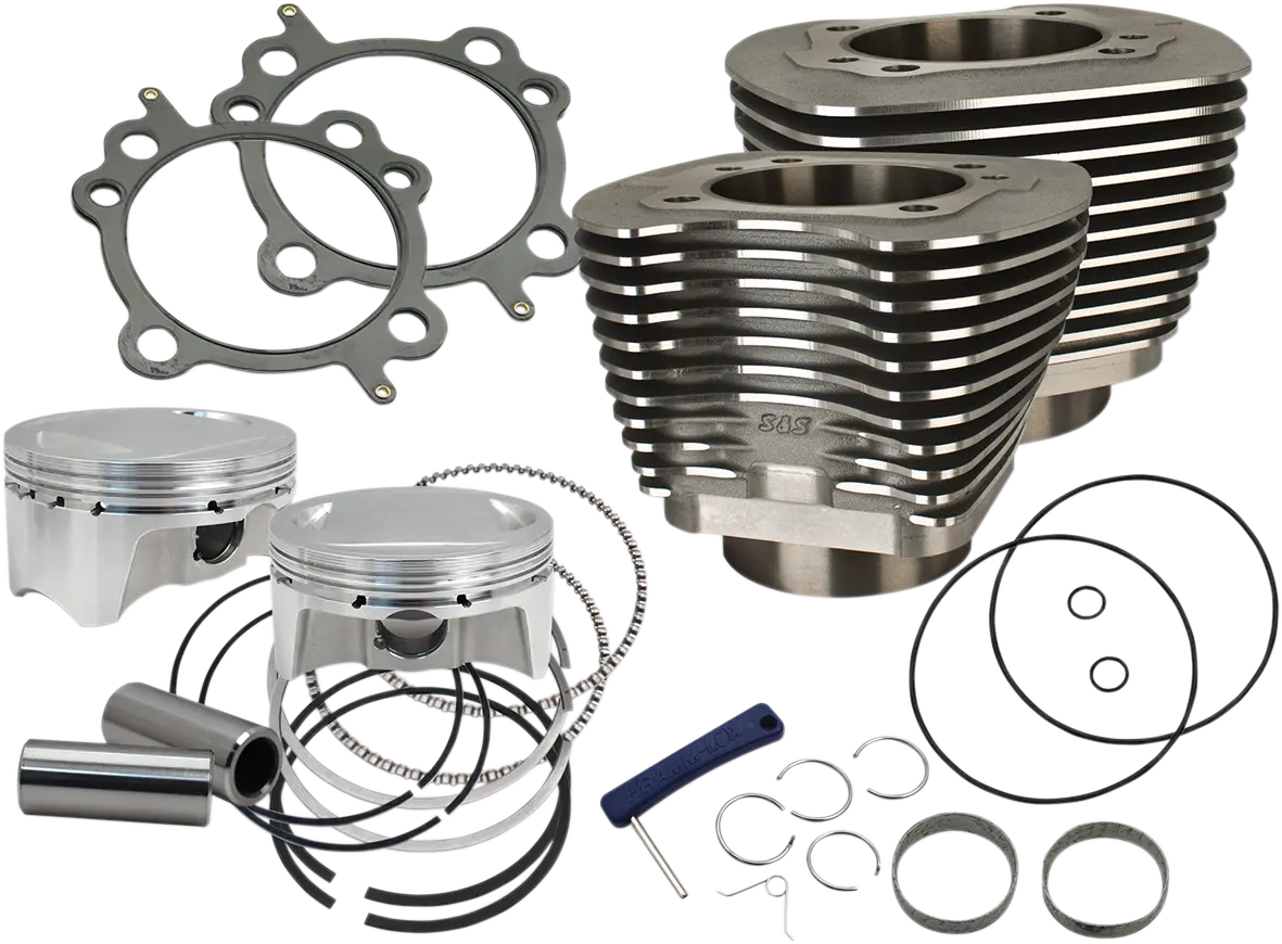S&S Cycle 4" Big Bore Bolt-In Sidewinder® Cylinder Kit - 110" - Black 910-0651 1